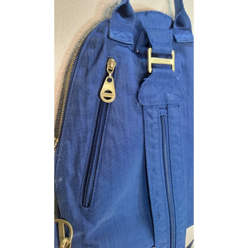 Baggallini women's convertible backpack‎ sling bag blue nylon